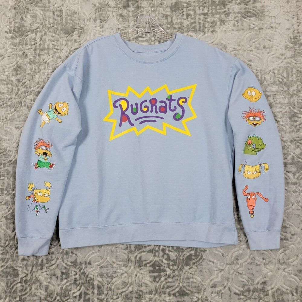 Nickelodeon Rugrats Sweatshirt Women's XL Extra Large Blue Chucky Angelica